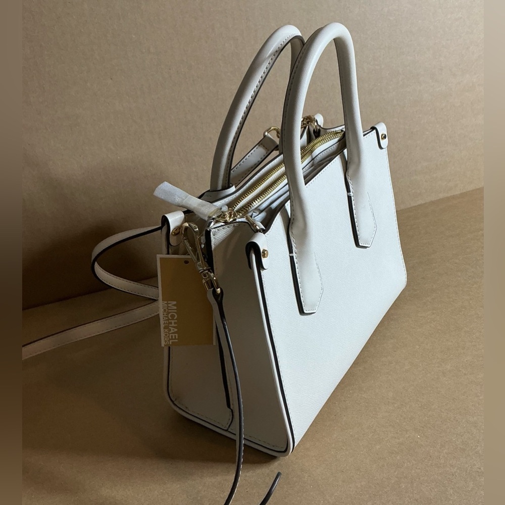 Michael Kors White Satchel with Gold Studs - Picture 9 of 11